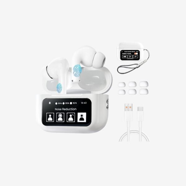 سماعة ذكيه مع شاشة A9 (لون ابيض)