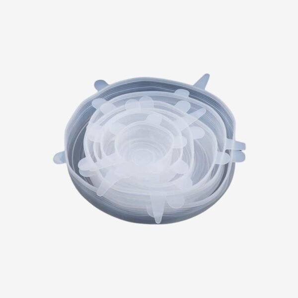 عرض 6 قطع أغطية سيليكون فائقة الإمتداد قابلة لإعادة الاستخدام